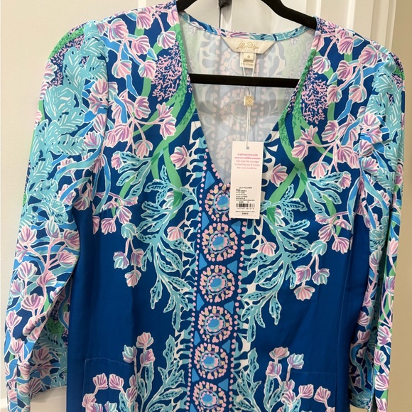 NWT Lilly Pulitzer Noland Maxi Dress Seacret Escape Engineered Woven Maxi Dress - Picture 10 of 13